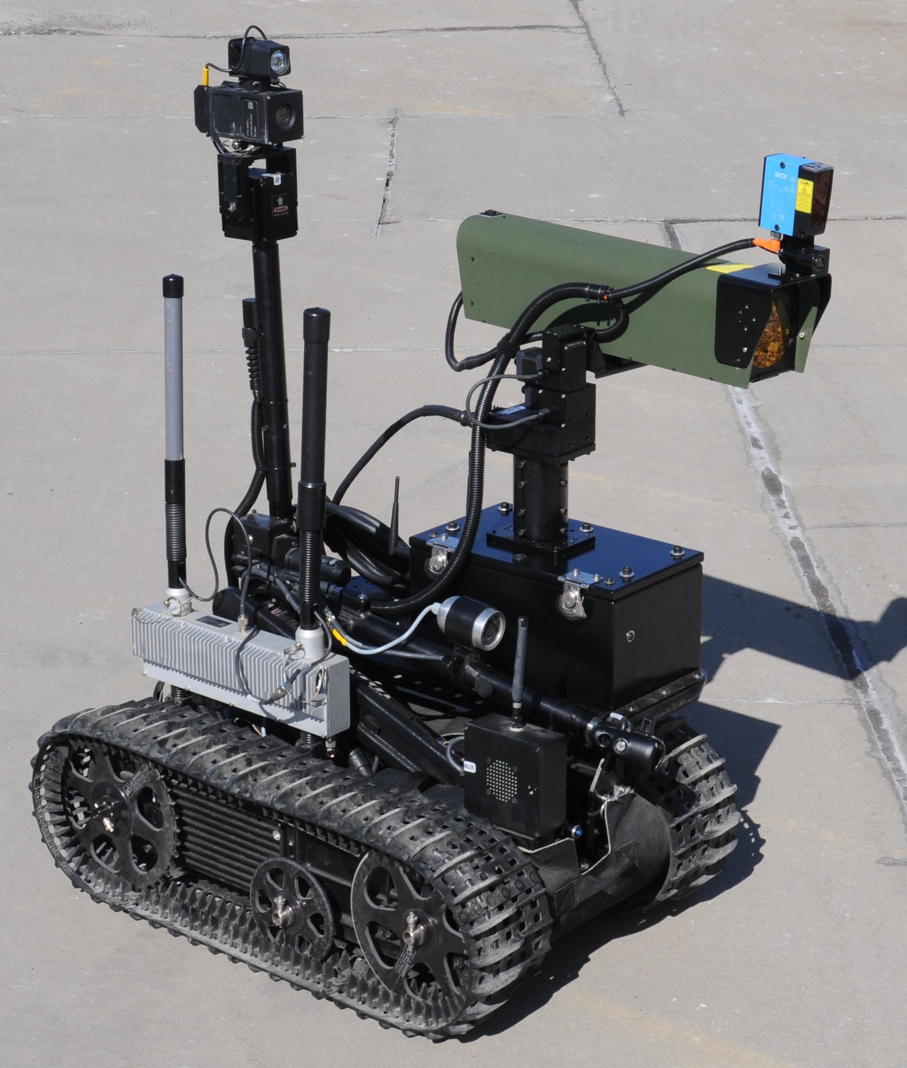 Robot with stand-off explosives detector