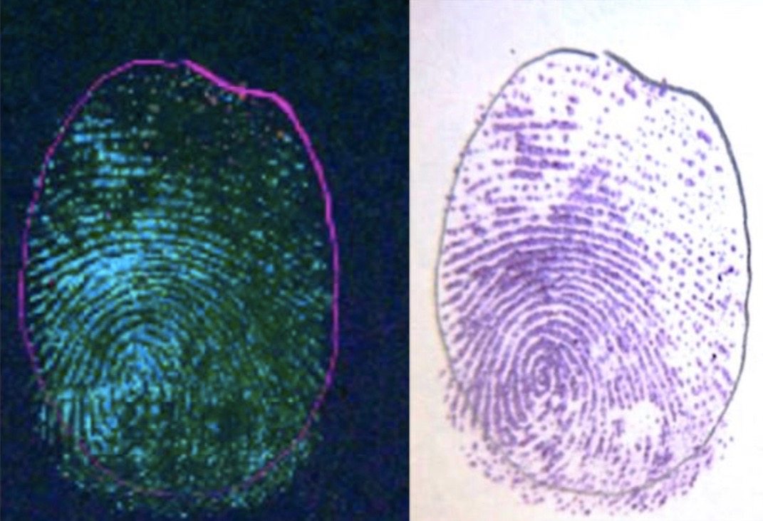 Fingerprint, DUV fluorescence verses ninhydrin